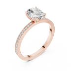 0.13 CTW White Gold Oval VVS1 Moissanite Engagement Ring