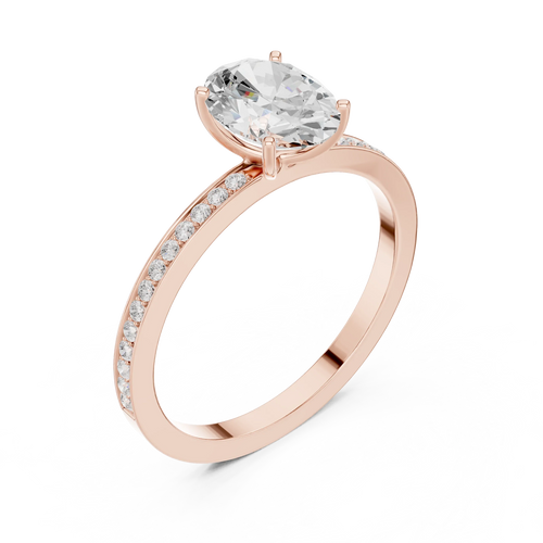 0.13 CTW White Gold Oval VVS1 Moissanite Engagement Ring