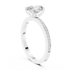 0.13 CTW White Gold Oval VVS1 Moissanite Engagement Ring