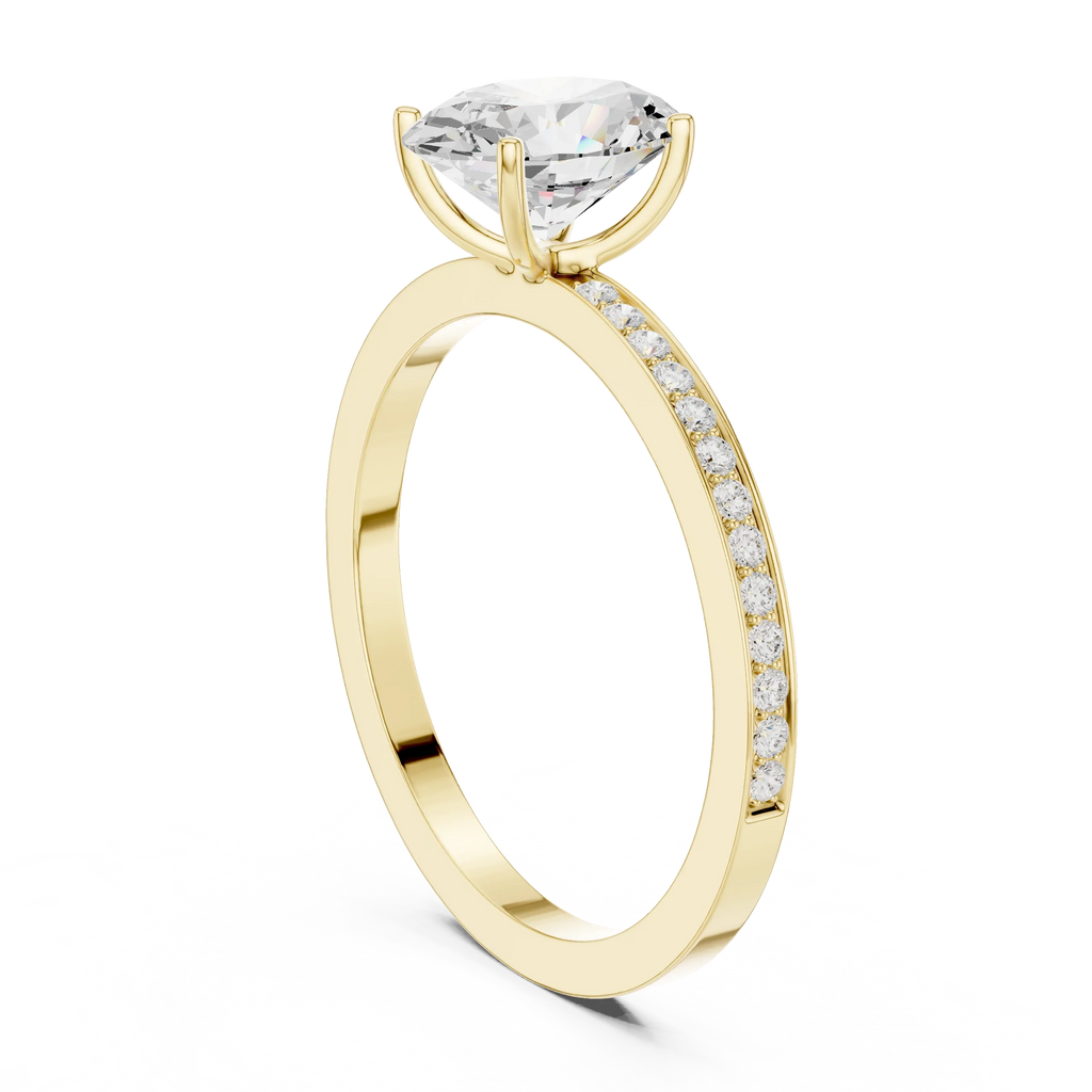 0.13 CTW White Gold Oval VVS1 Moissanite Engagement Ring