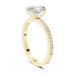 0.13 CTW White Gold Oval VVS1 Moissanite Engagement Ring