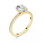 0.13 CTW White Gold Oval VVS1 Moissanite Engagement Ring