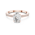 0.13 CTW White Gold Oval VVS1 Moissanite Engagement Ring