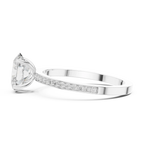 0.13 CTW White Gold Oval VVS1 Moissanite Engagement Ring