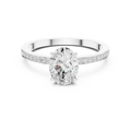 0.13 CTW White Gold Oval VVS1 Moissanite Engagement Ring