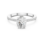 0.13 CTW White Gold Oval VVS1 Moissanite Engagement Ring