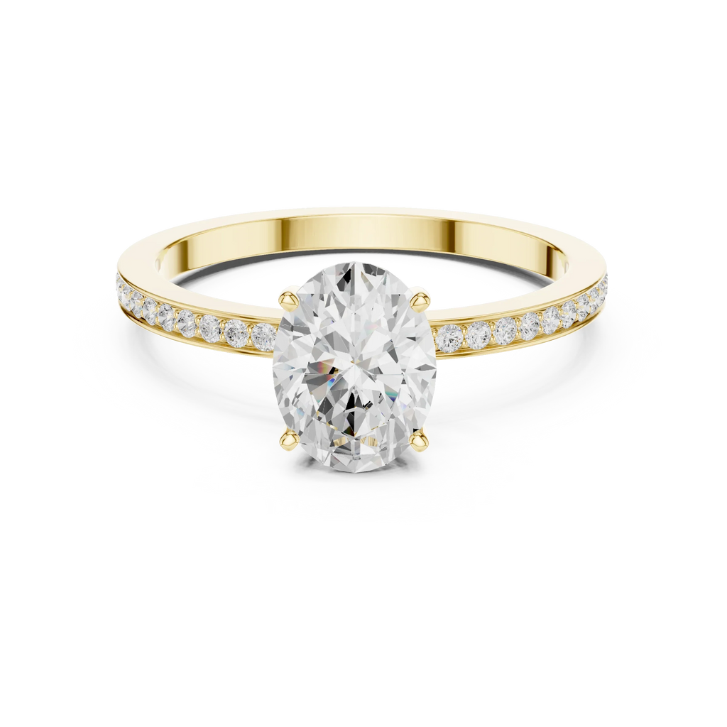 0.13 CTW White Gold Oval VVS1 Moissanite Engagement Ring