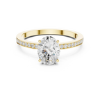 0.13 CTW White Gold Oval VVS1 Moissanite Engagement Ring