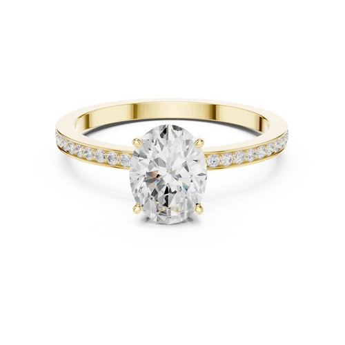 0.13 CTW White Gold Oval VVS1 Moissanite Engagement Ring