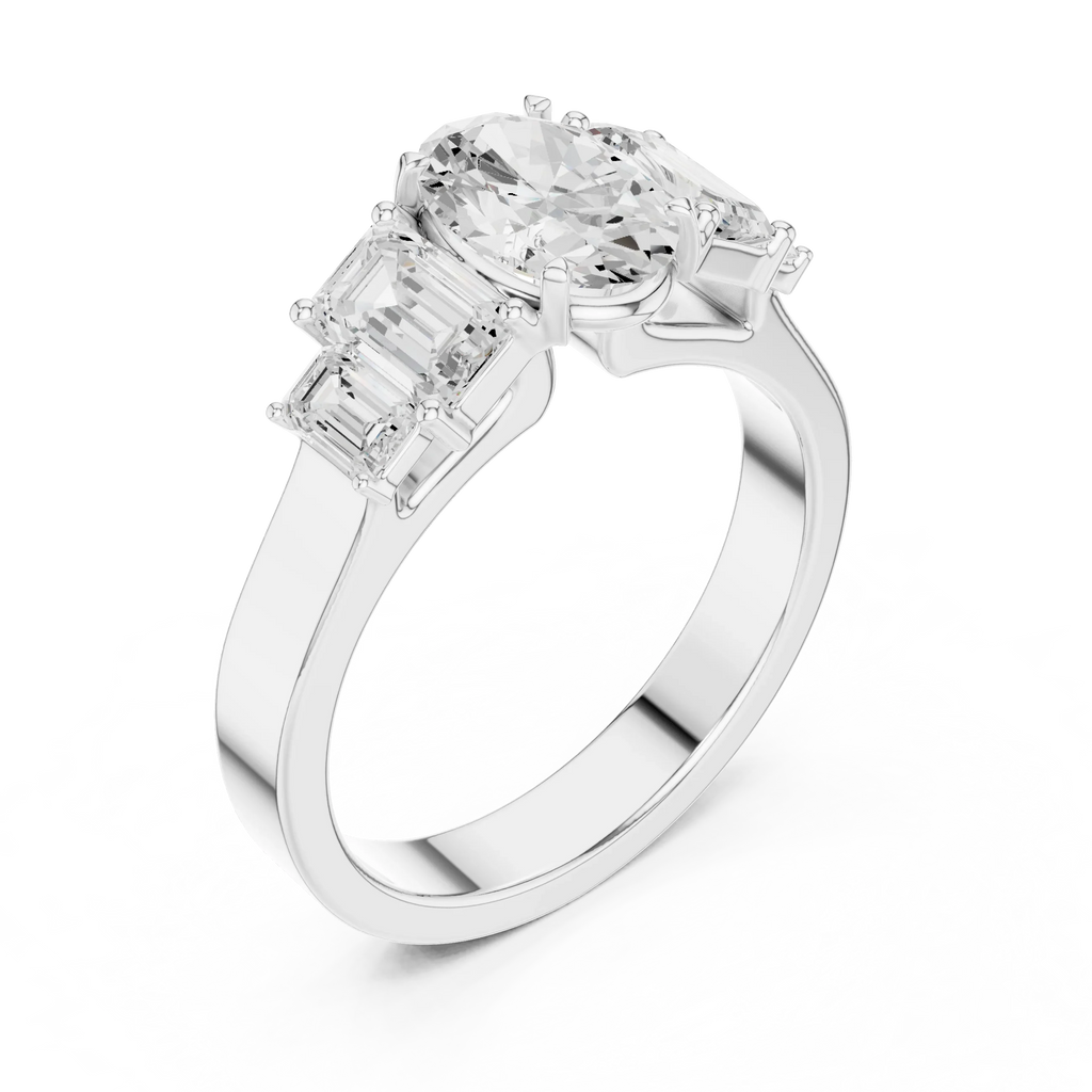 1.75CT 10K Yellow Gold Oval Cut Moissanite Anniversary Ring