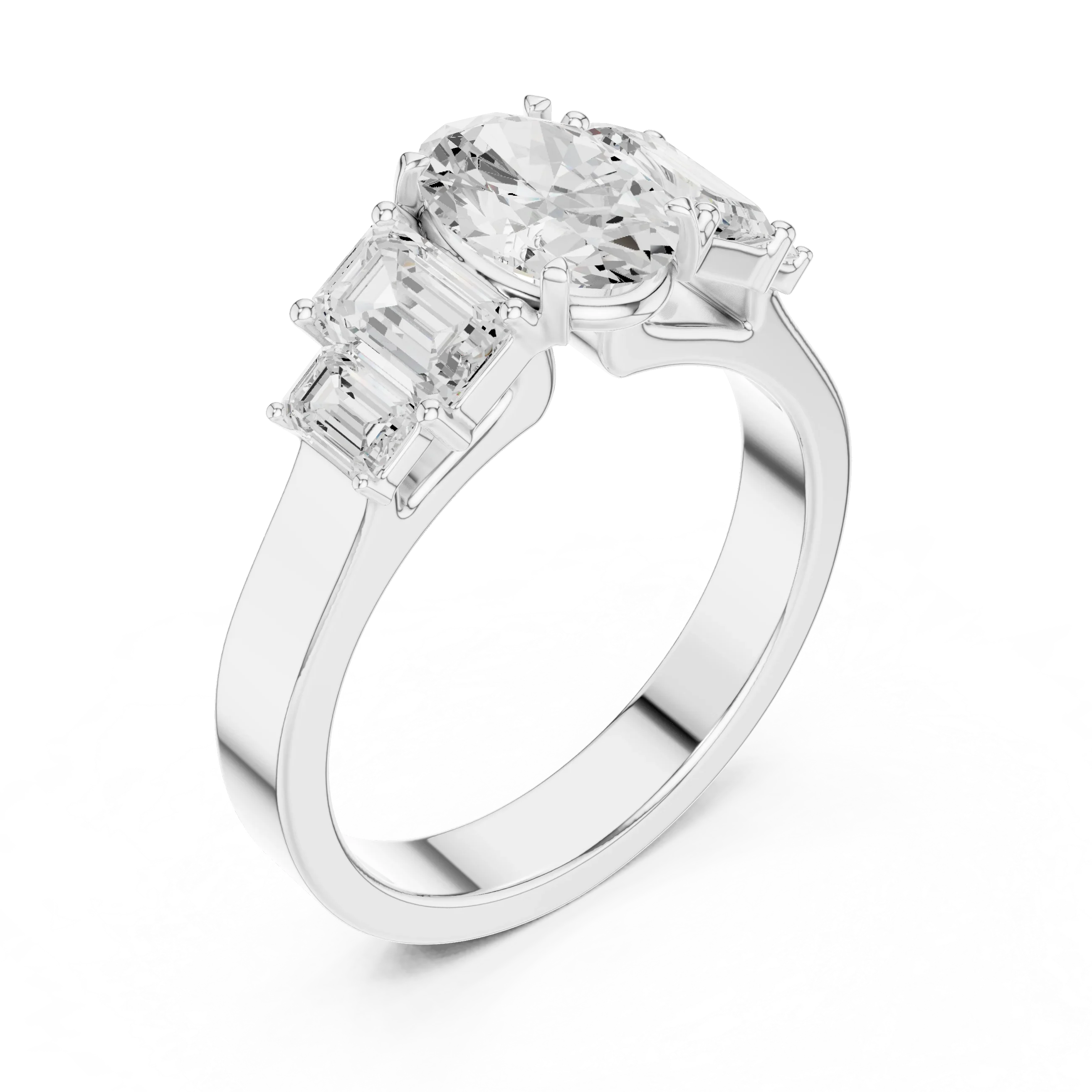 1.75CT 10K Yellow Gold Oval Cut Moissanite Anniversary Ring
