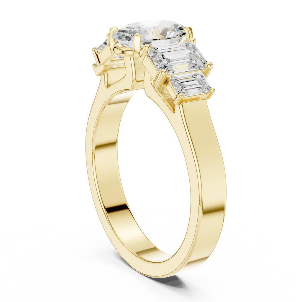 1.75CT 10K Yellow Gold Oval Cut Moissanite Anniversary Ring