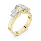 1.75CT 10K Yellow Gold Oval Cut Moissanite Anniversary Ring