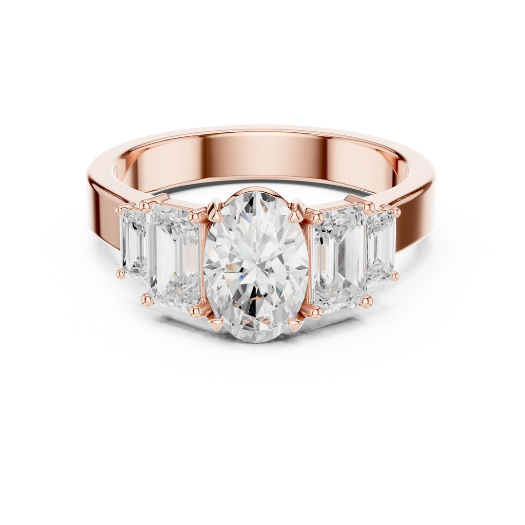 1.75CT 10K Yellow Gold Oval Cut Moissanite Anniversary Ring