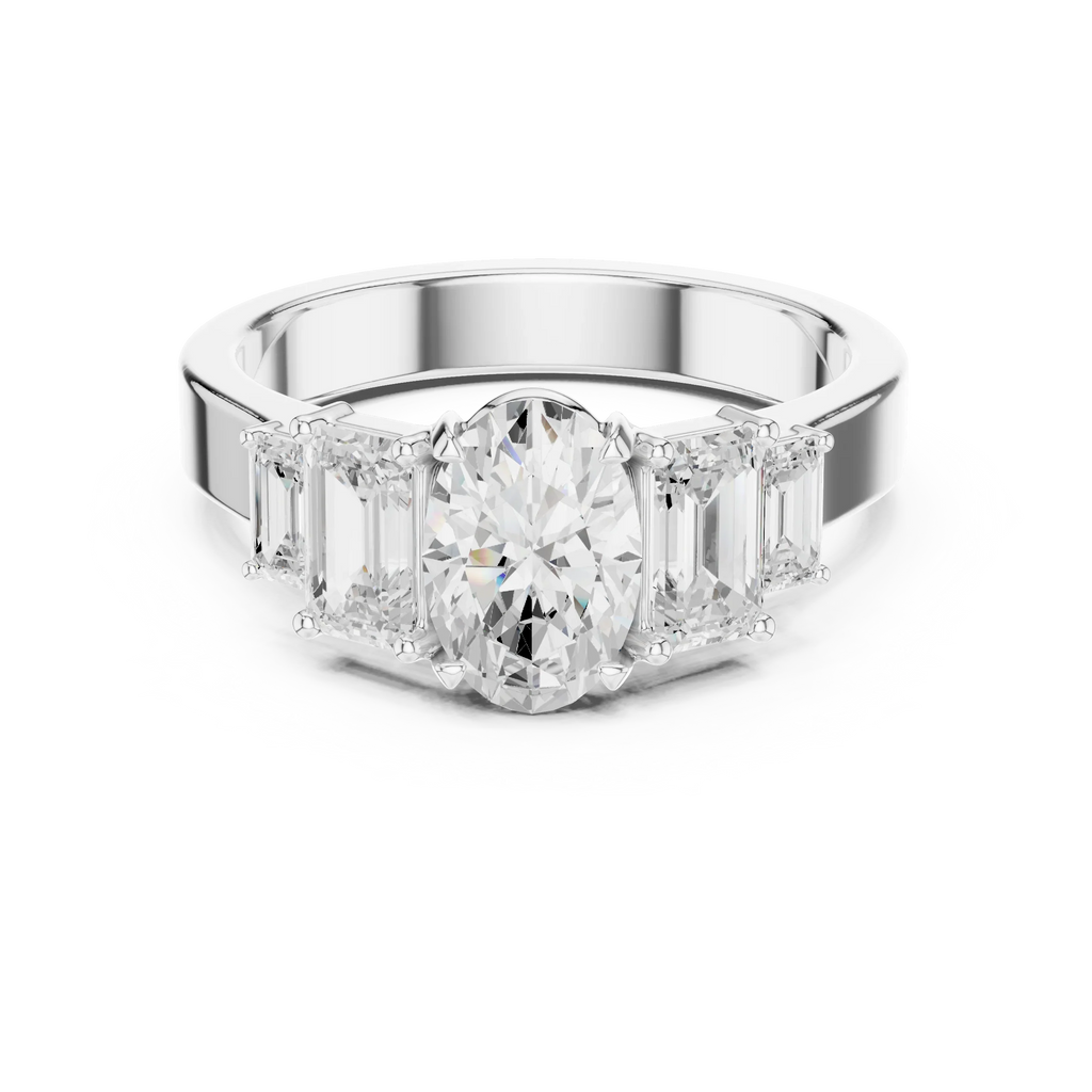 1.75CT 10K Yellow Gold Oval Cut Moissanite Anniversary Ring