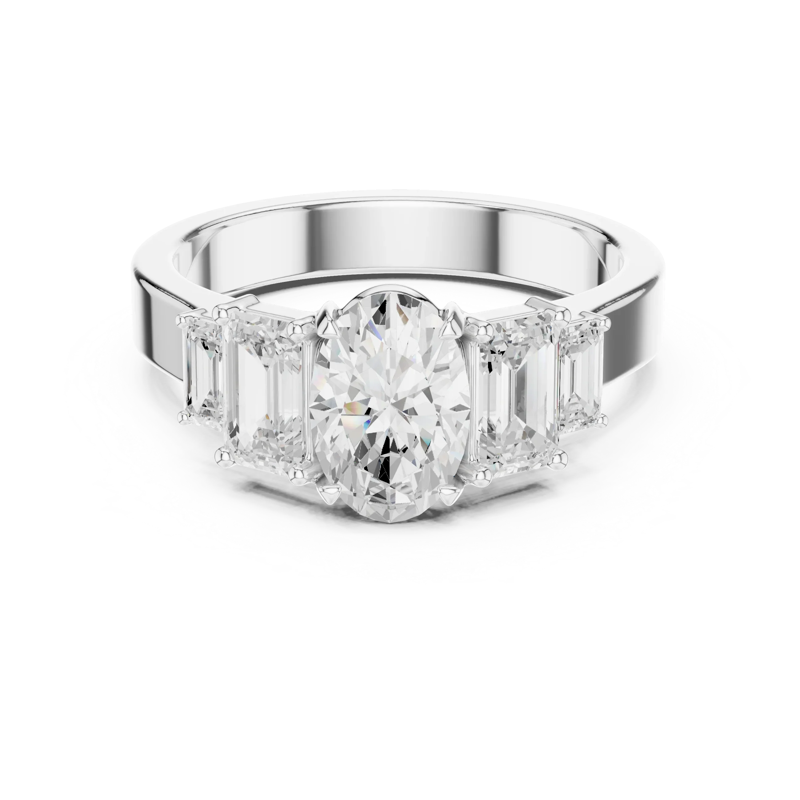 1.75CT 10K Yellow Gold Oval Cut Moissanite Anniversary Ring