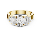 1.75CT 10K Yellow Gold Oval Cut Moissanite Anniversary Ring