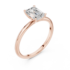 1.00 CTW 18K White Gold Emerald VVS1 Moissanite Solitaire Ring