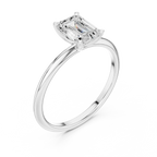 1.00 CTW 18K White Gold Emerald VVS1 Moissanite Solitaire Ring
