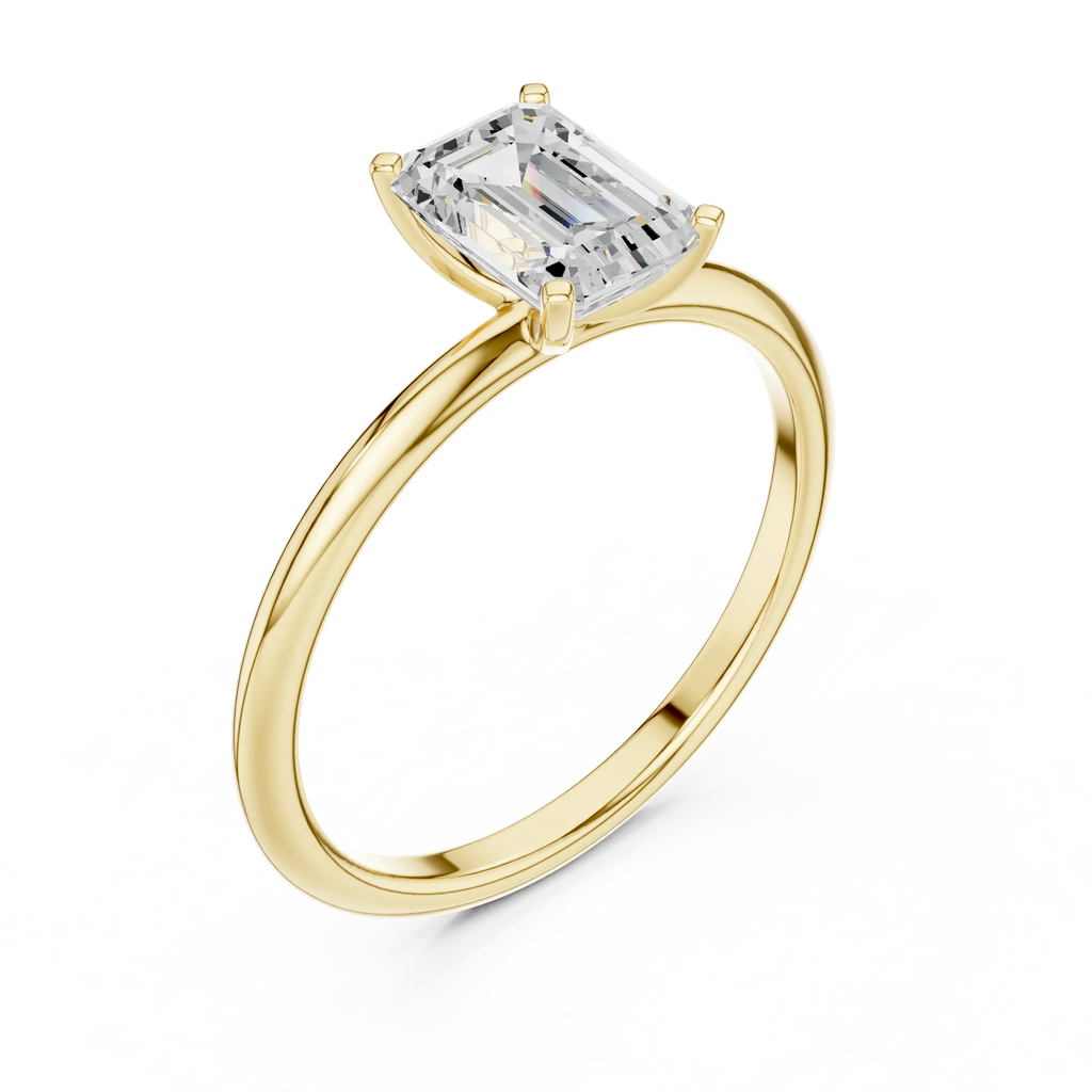 1.00 CTW 18K White Gold Emerald VVS1 Moissanite Solitaire Ring