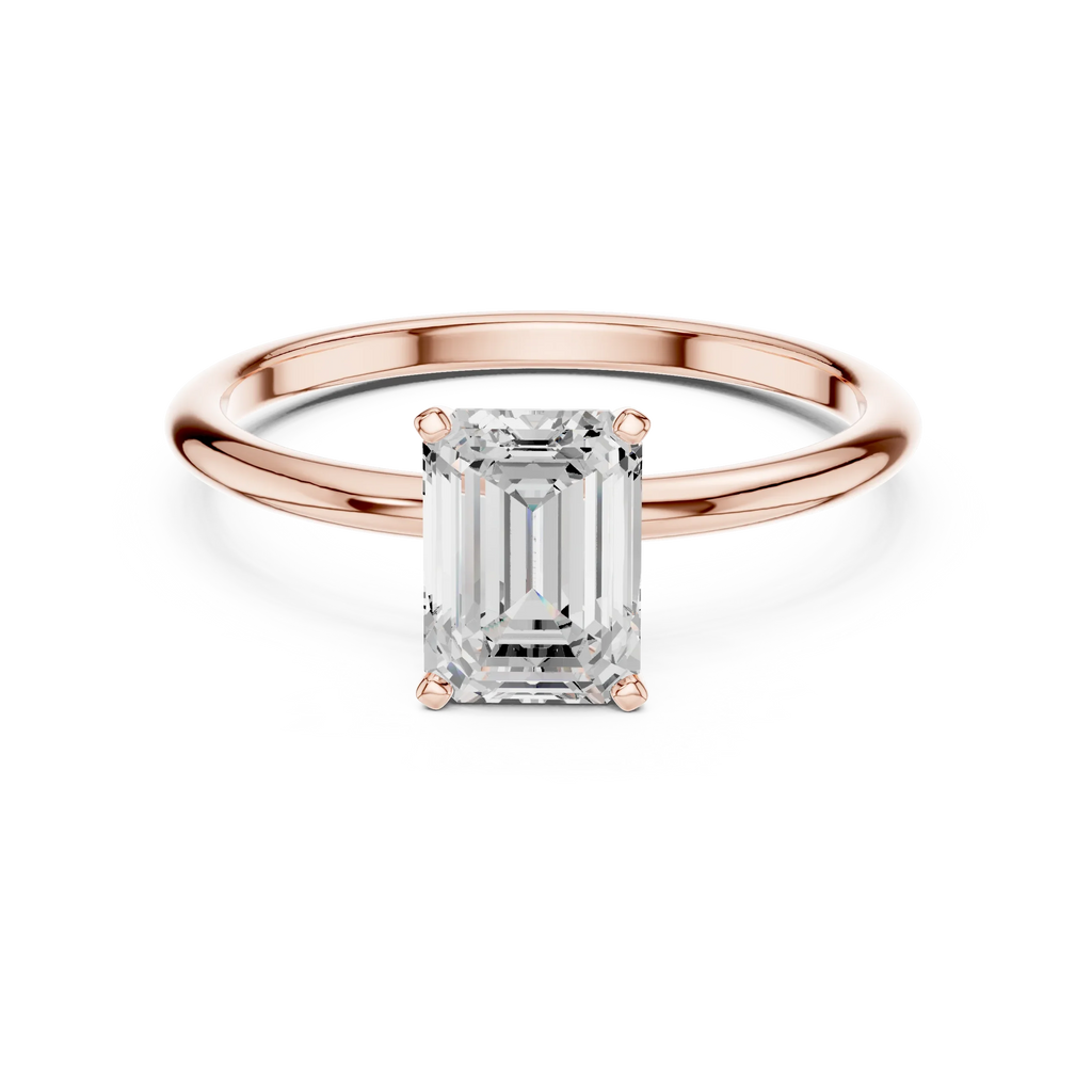 1.00 CTW 18K White Gold Emerald VVS1 Moissanite Solitaire Ring