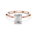 1.00 CTW 18K White Gold Emerald VVS1 Moissanite Solitaire Ring