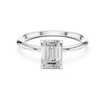 1.00 CTW 18K White Gold Emerald VVS1 Moissanite Solitaire Ring