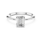 1.00 CTW 18K White Gold Emerald VVS1 Moissanite Solitaire Ring