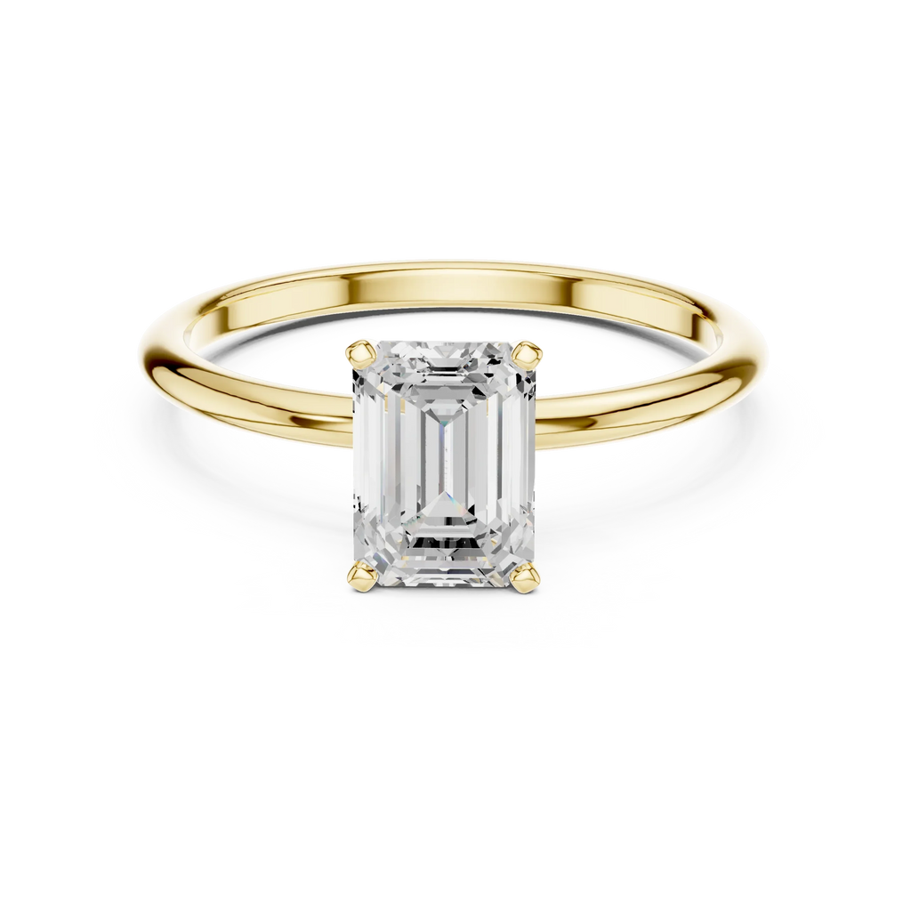 1.00 CTW 18K White Gold Emerald VVS1 Moissanite Solitaire Ring