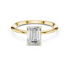 1.00 CTW 18K White Gold Emerald VVS1 Moissanite Solitaire Ring