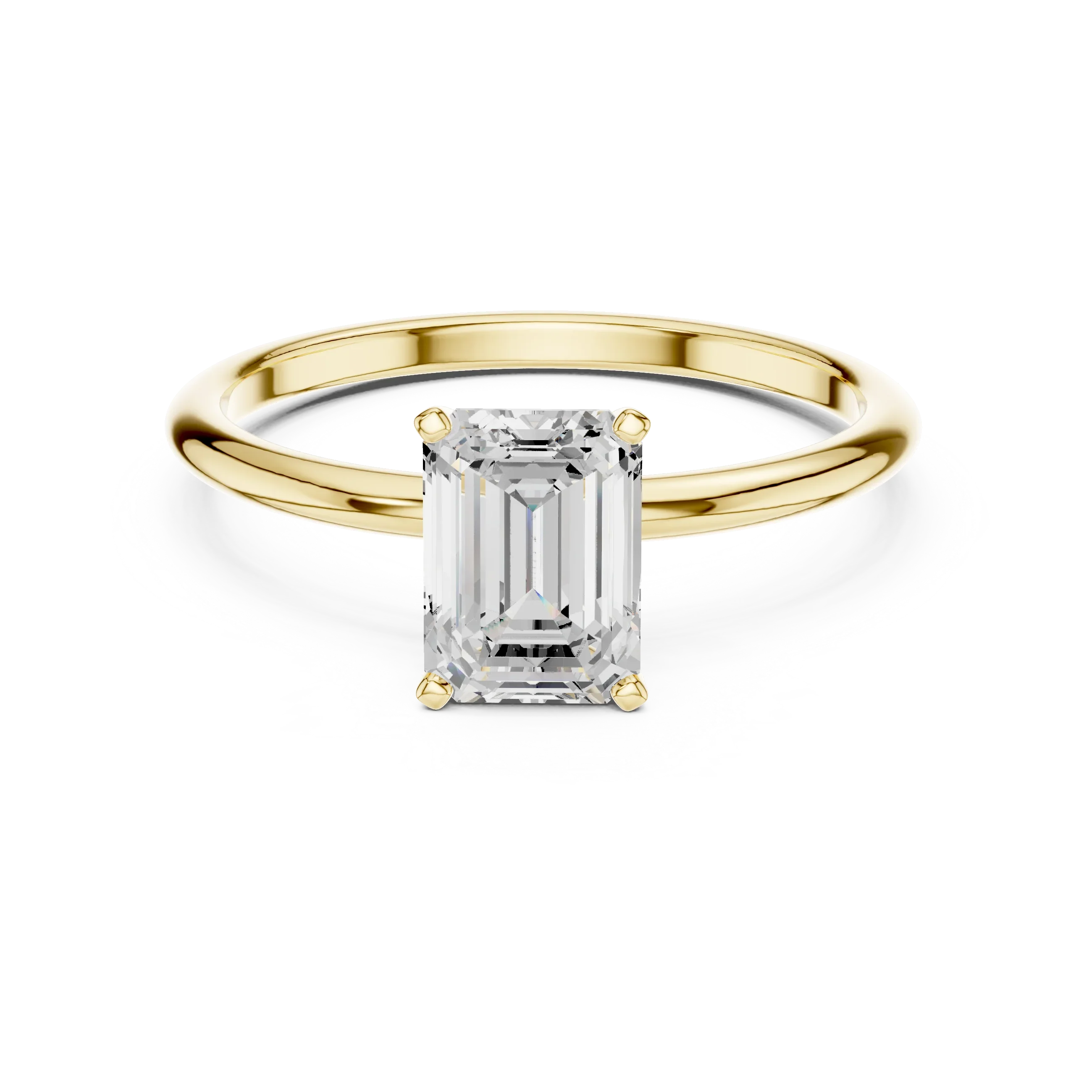 1.00 CTW 18K White Gold Emerald VVS1 Moissanite Solitaire Ring