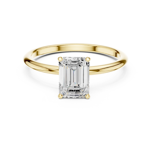 1.00 CTW 18K White Gold Emerald VVS1 Moissanite Solitaire Ring