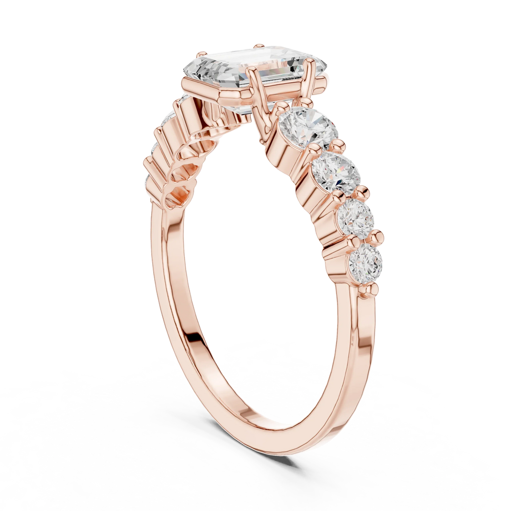 1.48 CTW 14K Gold Emerald Cut VVS Lab Diamond Anniversary Ring