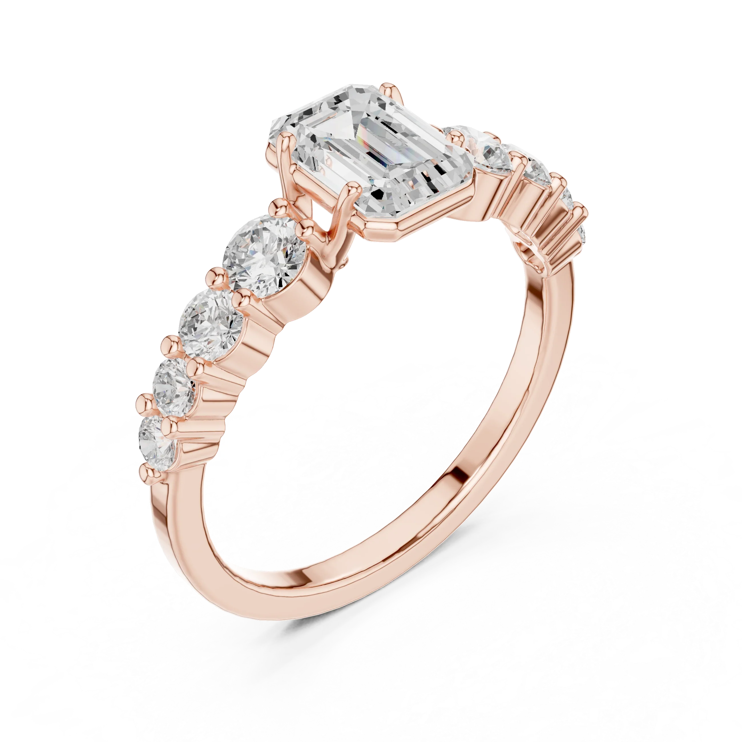 1.48 CTW 14K Gold Emerald Cut VVS Lab Diamond Anniversary Ring