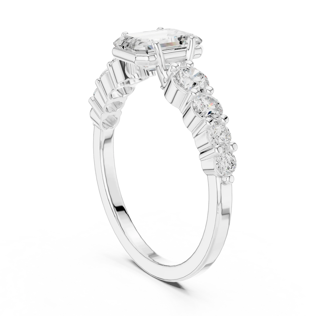 1.48 CTW 14K Gold Emerald Cut VVS Lab Diamond Anniversary Ring