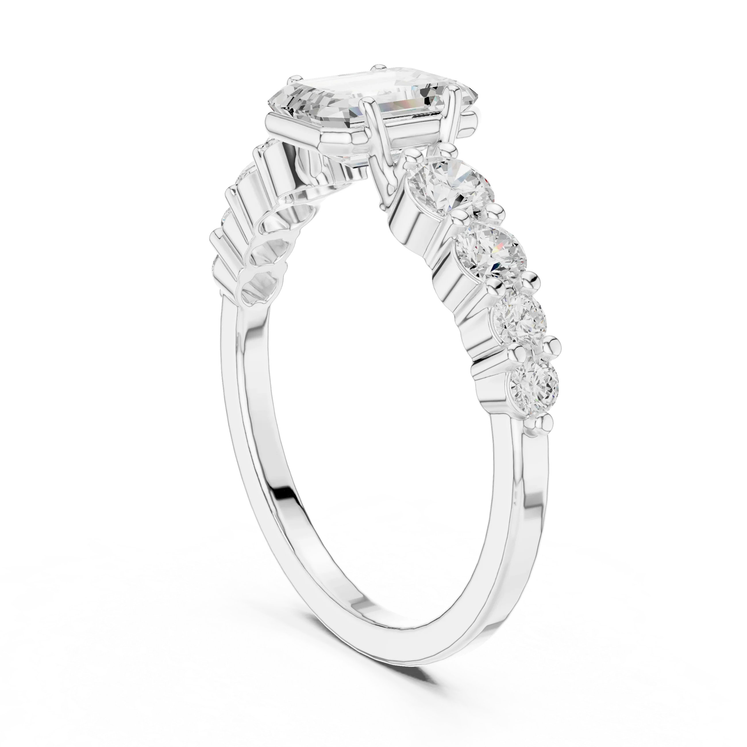 1.48 CTW 14K Gold Emerald Cut VVS Lab Diamond Anniversary Ring