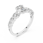 1.48 CTW 14K Gold Emerald Cut VVS Lab Diamond Anniversary Ring