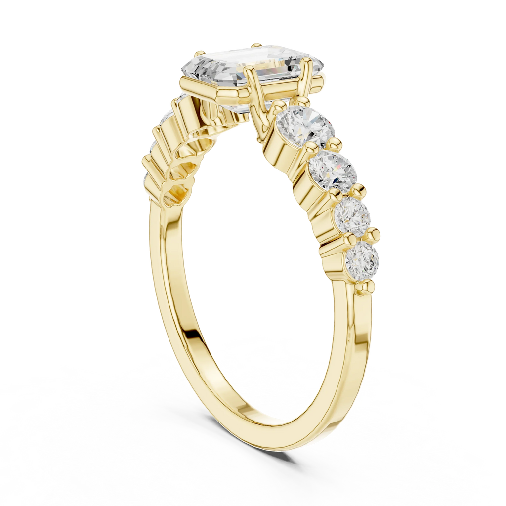 1.48 CTW 14K Gold Emerald Cut VVS Lab Diamond Anniversary Ring