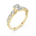 1.48 CTW 14K Gold Emerald Cut VVS Lab Diamond Anniversary Ring