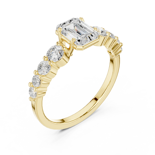 1.48 CTW 14K Gold Emerald Cut VVS Lab Diamond Anniversary Ring