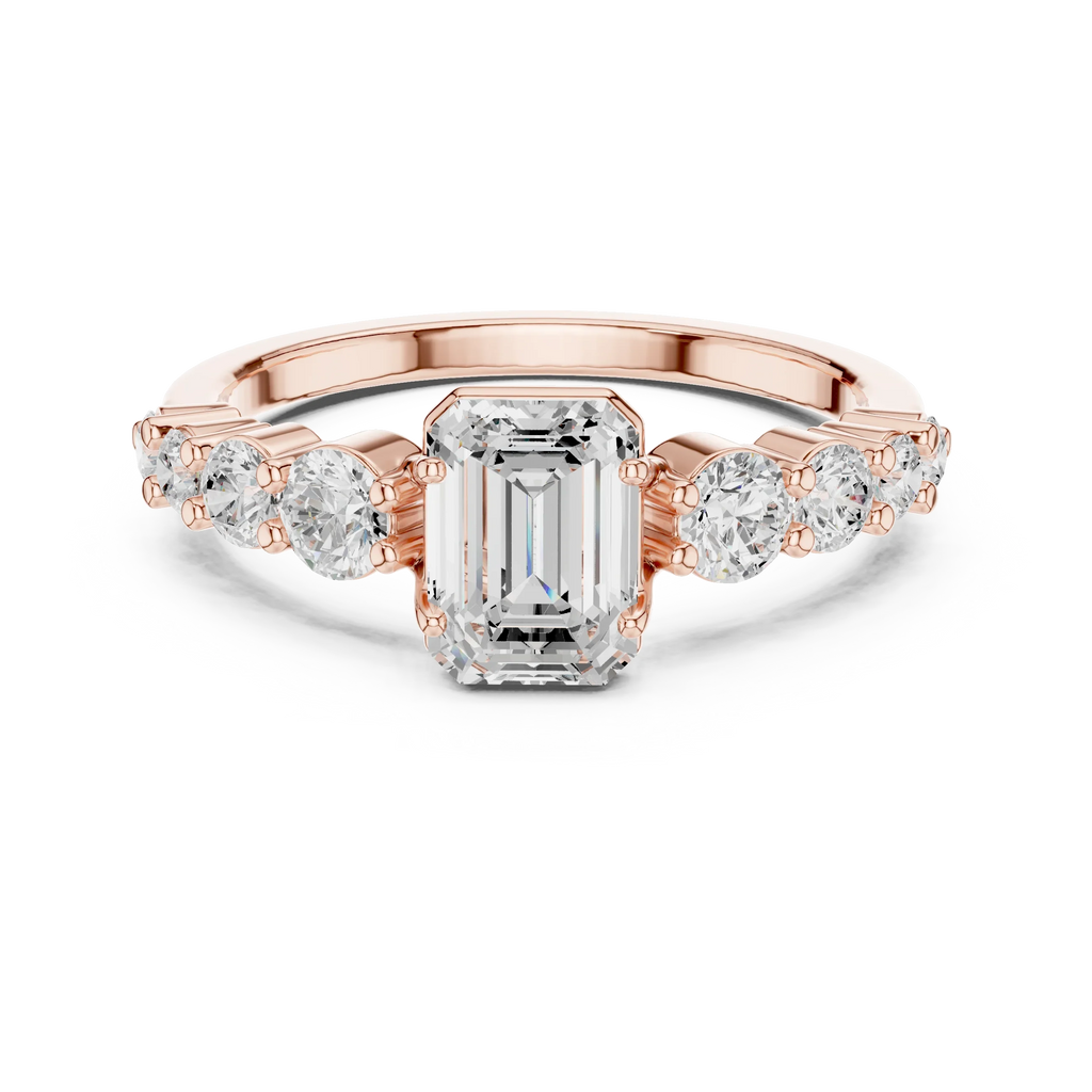 1.48 CTW 14K Gold Emerald Cut VVS Lab Diamond Anniversary Ring