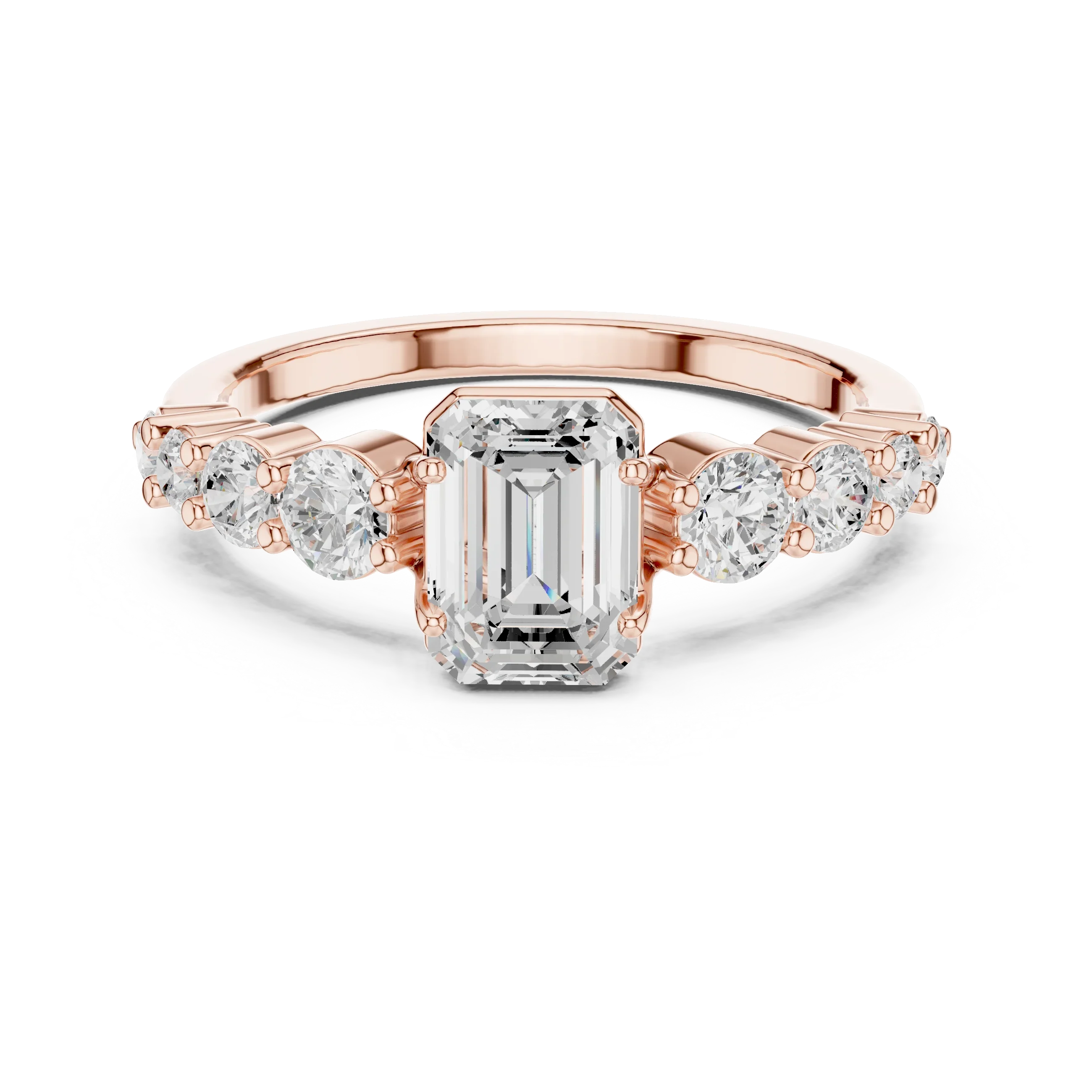 1.48 CTW 14K Gold Emerald Cut VVS Lab Diamond Anniversary Ring