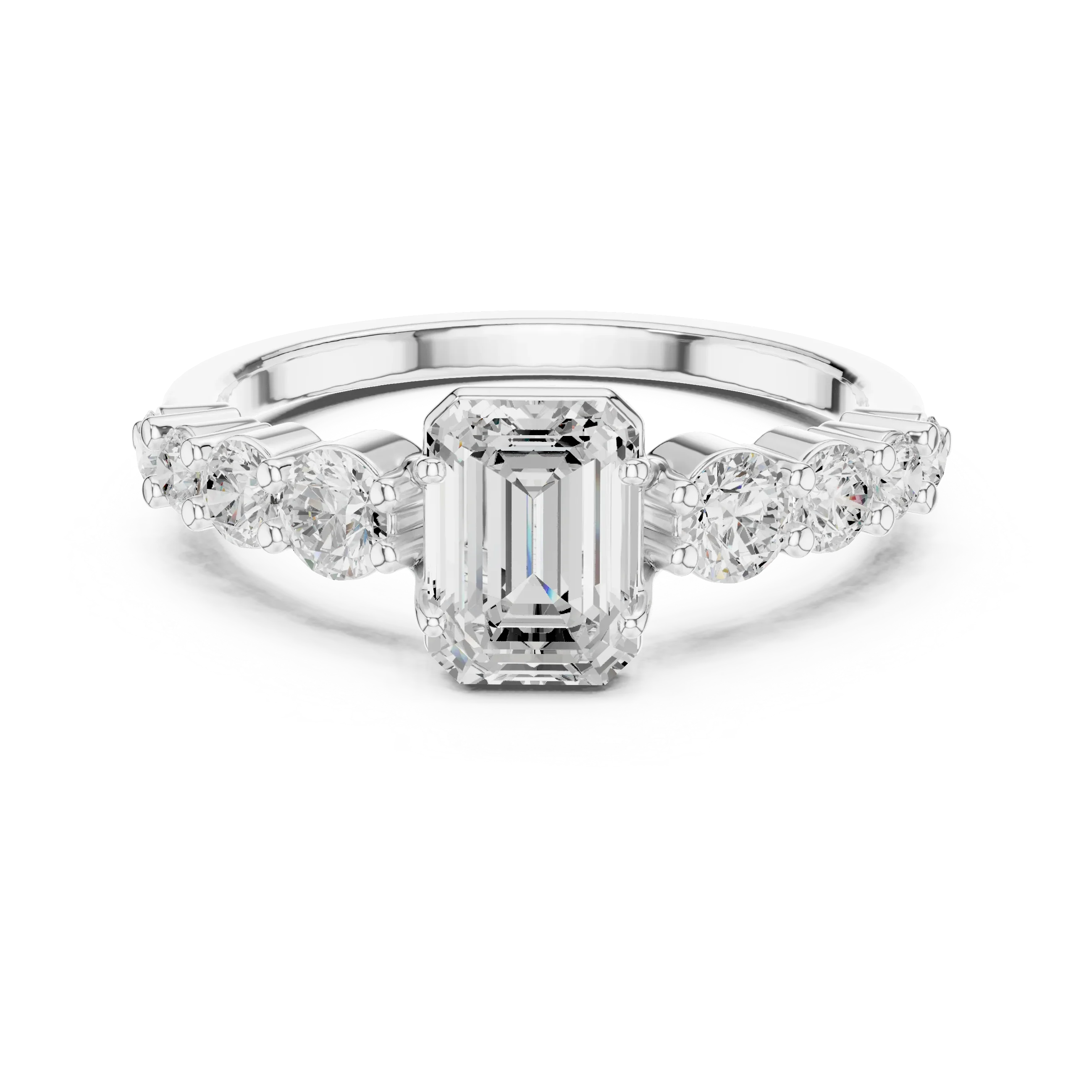 1.48 CTW 14K Gold Emerald Cut VVS Lab Diamond Anniversary Ring