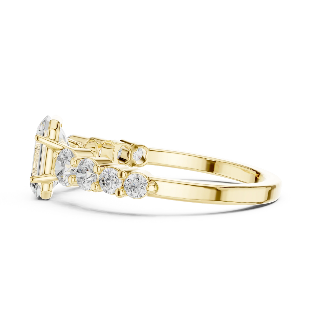 1.48 CTW 14K Gold Emerald Cut VVS Lab Diamond Anniversary Ring