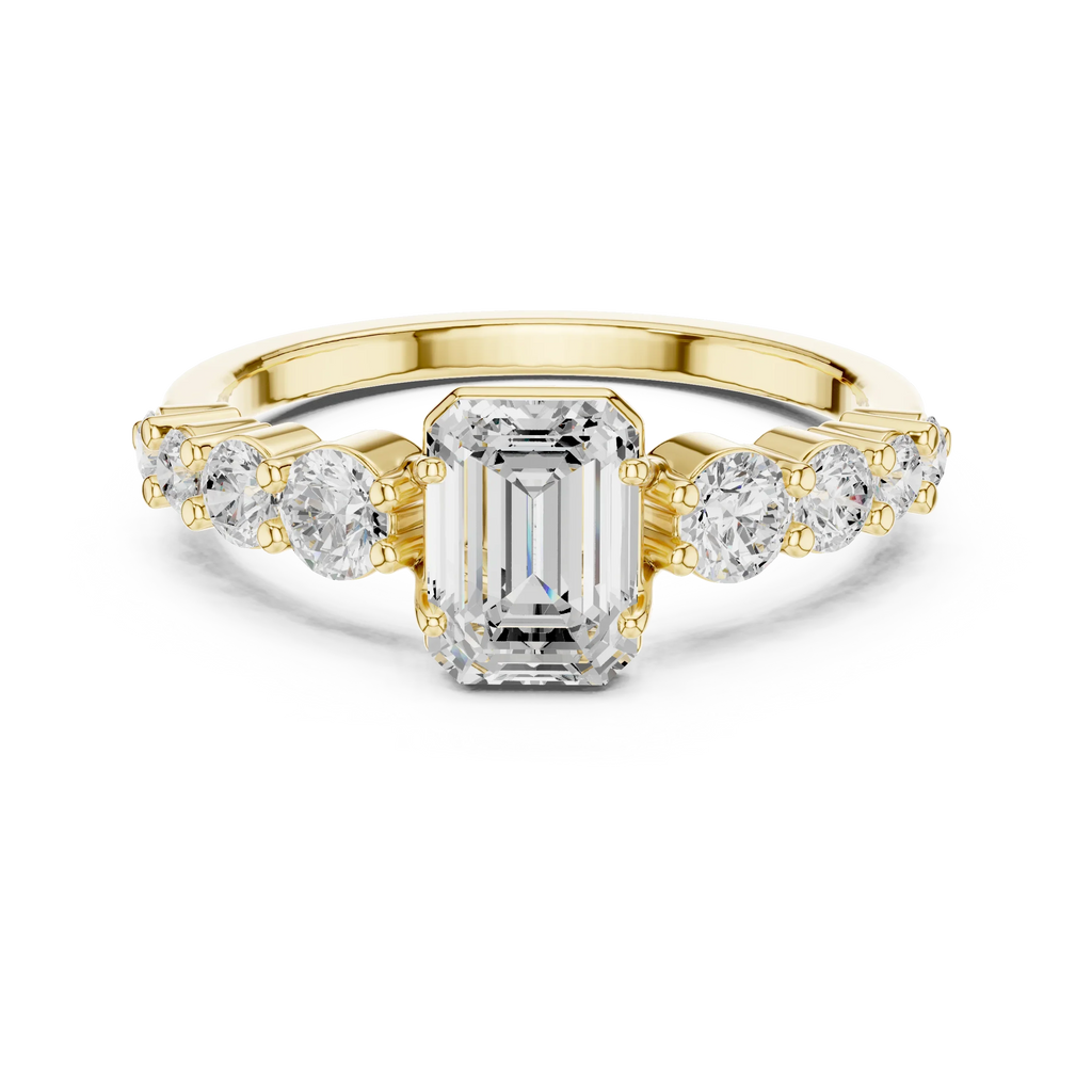 1.48 CTW 14K Gold Emerald Cut VVS Lab Diamond Anniversary Ring