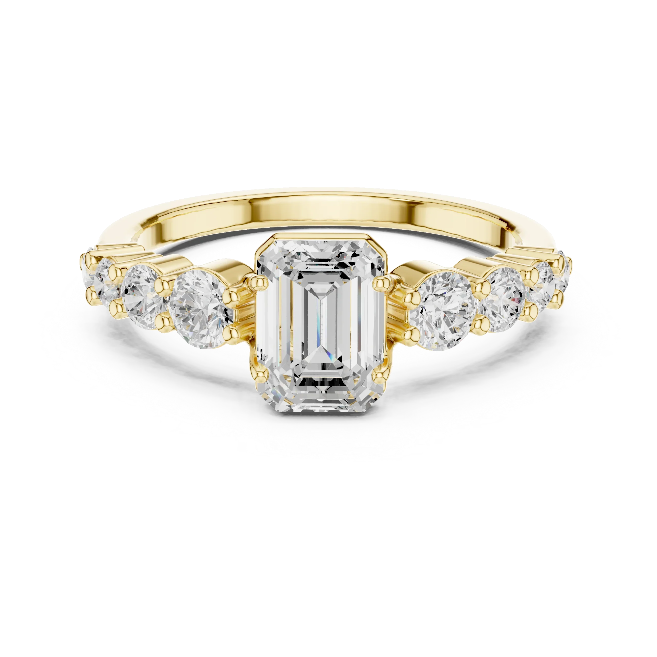 1.48 CTW 14K Gold Emerald Cut VVS Lab Diamond Anniversary Ring