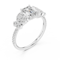 1.43 CTW 18K Gold Floral Cluster Emerald D Color Lab Diamond Engagement Ring