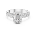 1.44 CTW 10K White Gold Halo Emerald VVS1 Moissanite Engagement Ring