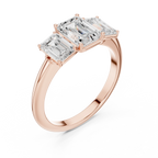 1.86 CTW Three Stone Emerald Lab Diamond Engagement Ring