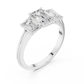 1.86 CTW Three Stone Emerald Lab Diamond Engagement Ring